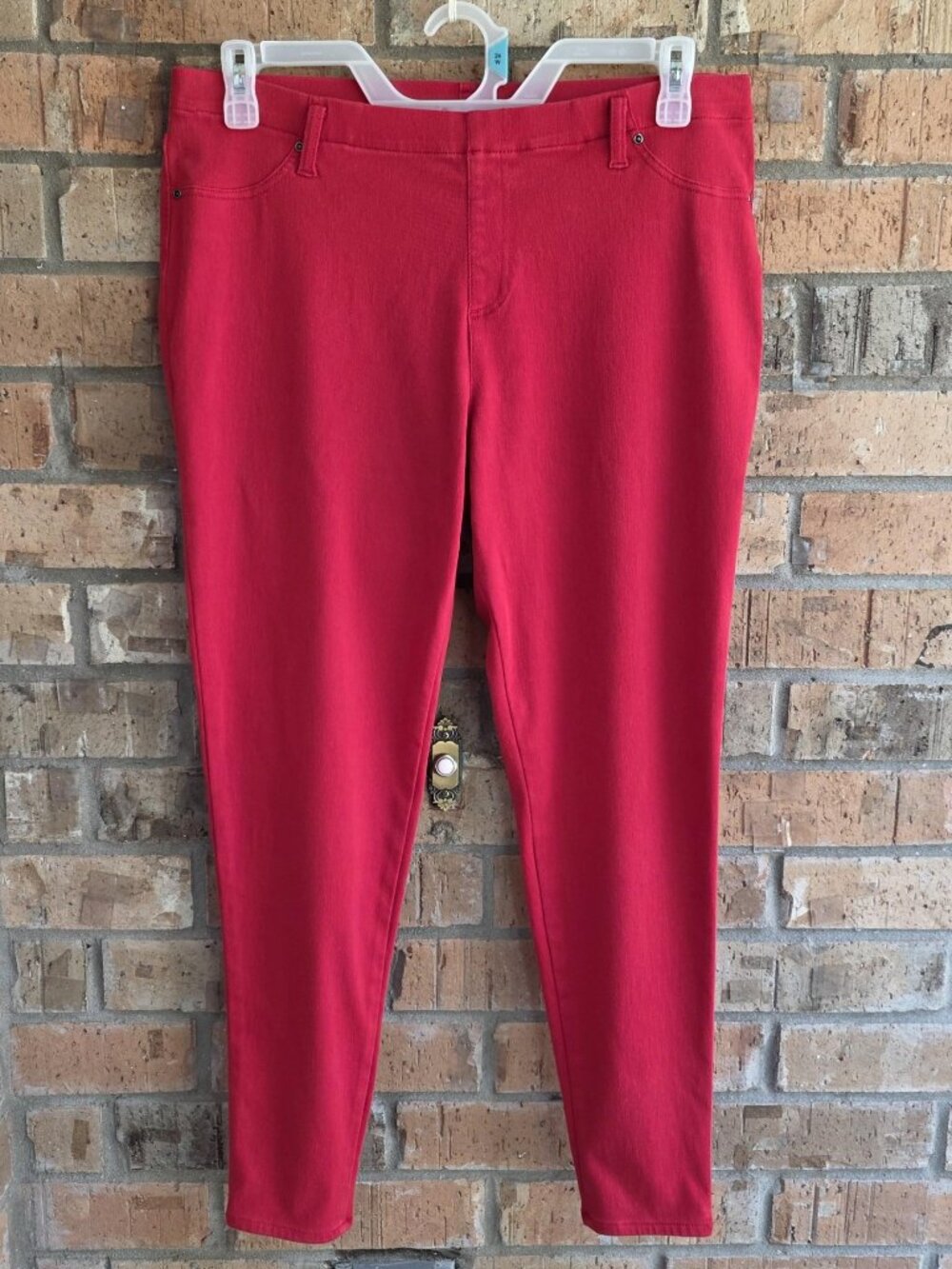 Faded Glory Womens Pull On Jeggings Jeans Pull On Comfort Waist Red Size XL